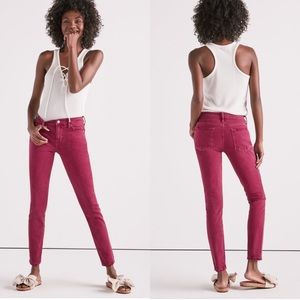 Lucky Brand Burgundy Ava Midrise Skinny Jeans, Cranberry 12 (fits like a 14).